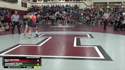130 lbs 15th Place Match - Ella Knutson, NH/TV vs Savannah Talyat, Cedar Rapids Kennedy