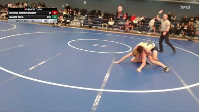 150 lbs Champ. Round 2 - Gavin Wiig, Wichern Garage Crew vs Drake Armensdorf, South Platte