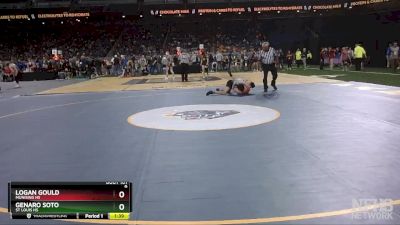 D4-120 lbs Champ. Round 1 - Genaro Soto, St Louis HS vs Logan Gould, Munising HS