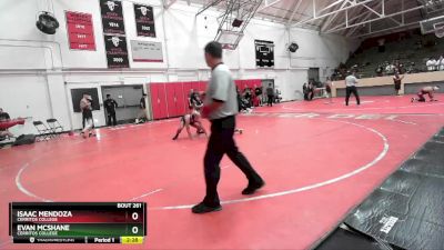 133 lbs Cons. Round 5 - Evan McShane, Cerritos College vs Isaac Mendoza, Cerritos College