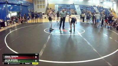 132 lbs Round 6 (8 Team) - Jonas Teixera, Longwood WC vs Jacob Bowen, Soldier City Lions Den