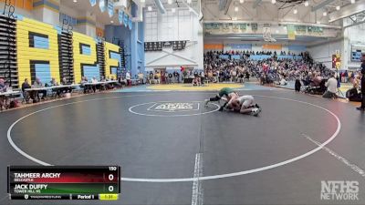 150 lbs Champ. Round 1 - Jack Duffy, Tower Hill Hs vs Tahmeer Archy, Delcastle