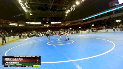 104 lbs Quarterfinal - Landon Eller, Prescott Valley Bighorns vs Sterling Johnson, Chargers Wrestling Club