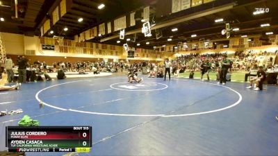 92 lbs Cons. Semi - Julius Cordero, Poway Elite vs Ayden Casaca, TUF California Wrestling Acade