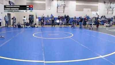 53 lbs Champ. Round 1 - Preston English, McCall Wrestling Club vs Corbin Hennefer, Declo Stingers