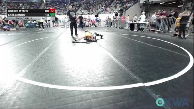 61 lbs Round Of 16 - Weston Myers, Keystone Kids Wrestling Club vs Axel Gibson, Team Guthrie Wrestling