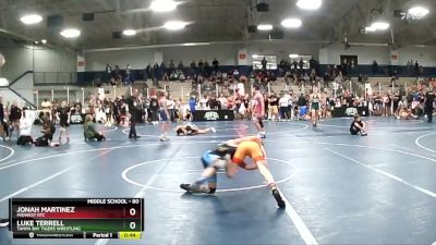 80 lbs Cons. Round 3 - Luke Terrell, Tampa Bay Tigers Wrestling vs Jonah Martinez, Midwest RTC