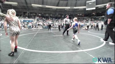 60 lbs Round Of 32 - Peyton Grandstaff, Warner Eagles Youth Wrestling vs LJ Farbro, Vinita Kids Wrestling