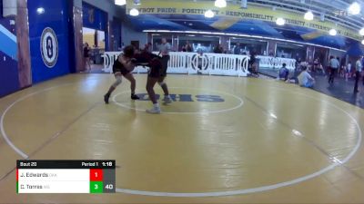 150 lbs Round 5 (8 Team) - Josiah Edwards, Oakleaf WC vs Cayden Torres, Westside Wrestling