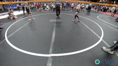 64 lbs Quarterfinal - August Milligan, Pauls Valley Panther Pinners vs Aiden Warnock, Woodward Youth Wrestling