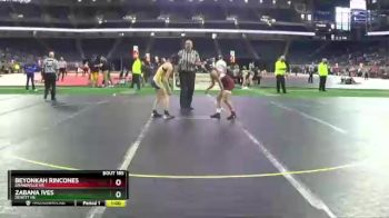 Girls - 105 lbs Cons. Round 1 - Zabana Ives, DeWitt HS vs Beyonkah Rincones, Grandville HS