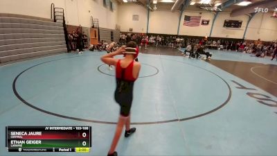 103-108 lbs Round 1 - Ethan Geiger, Laramie vs Seneca Jaure, Central