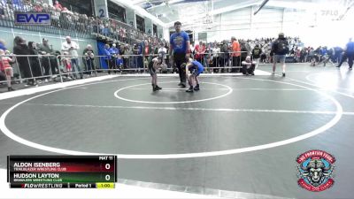 52 lbs Quarterfinal - Aldon Isenberg, Trailblazer Wrestling Club vs Hudson Layton, Brawlers Wrestling Club