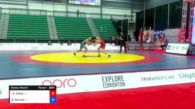 FS 74 lbs Champ. Round 1 - Gunnar Sales, Guelph WC vs Bobby Narwal, Brock WC