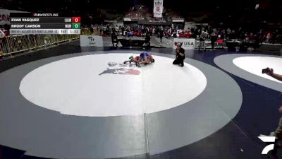 All Cadet Boys Freestyle Lower - 138 lbs Cons. Round 4 - Evan Vasquez, Lion Of Judah Wrestling Academy vs Brody Carson, Monster Garage Wrestling