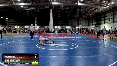 113 lbs Round 2 (4 Team) - Mateo Diaz, CAPITAL CITY WRESTLING CLUB vs Gabe Echeverri, SLAUGHTERHOUSE / WTF