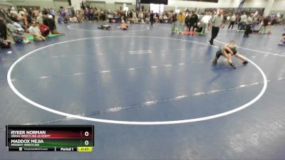 86 lbs Cons. Round 2 - Ryker Norman, Ubasa Wrestling Academy vs Maddox Mejia, Prodigy Wrestling