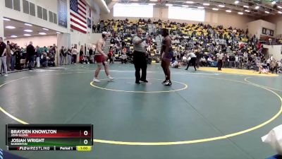 190 lbs Cons. Round 5 - Josiah Wright, BARBERTON vs Brayden Knowlton, JOHN GLENN