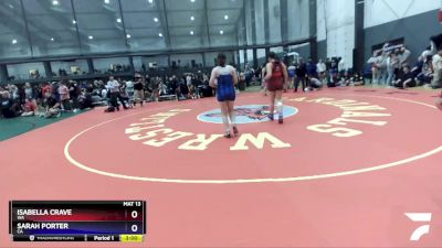 145 lbs Cons. Round 1 - Isabella Crave, WA vs Sarah Porter, CA