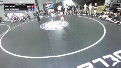 110 lbs Emily Yeung, MDWA - Mount Diablo Wrestling Association vs Leila Witzerman, LAWA - Los Angles Wrestling Association