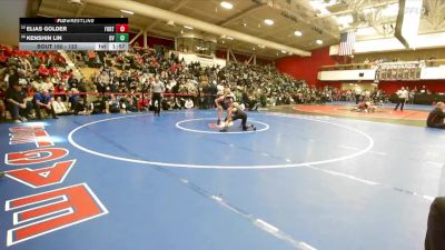 122 lbs Champ. Round 2 - Kenshin Lin, Dougherty Valley vs Elias Golder, Fortuna