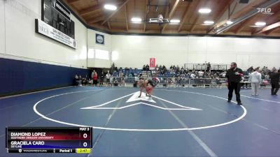 103 lbs Round 1 - Diamond Lopez, Southern Oregon University vs Graciela Caro, Skyline