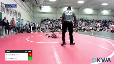 46 lbs Quarterfinal - Maculey Andrews, Hilldale Youth Wrestling Club vs Weston Kellett, Greenwood Wrestling Academy