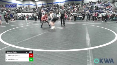 100 lbs Quarterfinal - Jaxon Starcevich, Norman Grappling Club vs Ryan Albiston, Geary Youth Wrestling