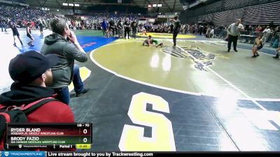 70 lbs Champ. Round 2 - Ryder Bland, Hoquiam Jr. Grizzly Wrestling Club vs Brody Fazio, Gig Harbor Grizzlies Wrestling Club