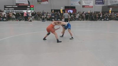132 lbs Cons. Sub-quarters - Tanner Stone, Cardani Wrestling Academy vs Trey Smith, All-Phase Wrestling Club