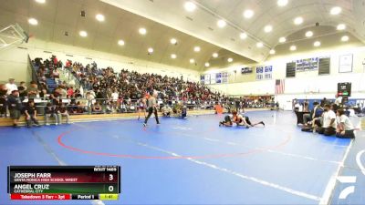 138 lbs Semifinal - Angel Cruz, Cathedral City vs Joseph Farr, Santa Monica High School Wrest