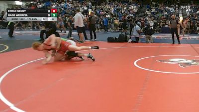 175 lbs Consi Of 8 #1 - Ethan Secoy, GA vs Gage Wentzel, PA