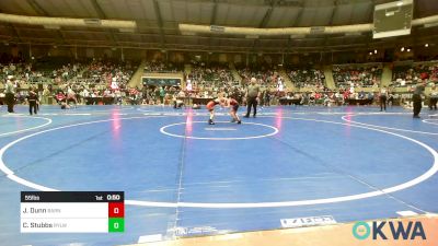 55 lbs Round Of 16 - John-John Dunn, Barnsdall Youth Wrestling vs Chipper Stubbs, Roland Youth League Wrestling