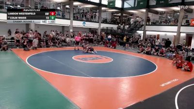 159-167 lbs Champ. Round 1 - Colin Weiss, Fort Zumwalt South vs Landon Westenfeld, Griffith