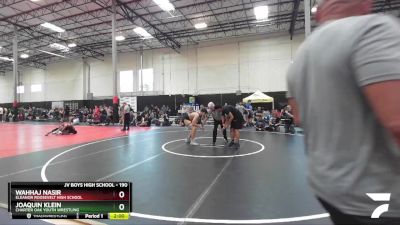 190 lbs Round 1 - Joaquin Klein, Charter Oak Youth Wrestling vs Wahhaj Nasir, Eleanor Roosevelt High School