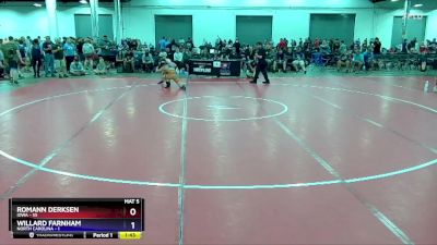 110 lbs Quarters & 1st Wb (16 Team) - Romann Derksen, Iowa vs Willard Farnham, North Carolina