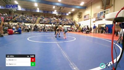 46-48 lbs Semifinal - Lainey Davie, Salina Wrestling Club vs Kaizley Herx, Warner Eagles Youth Wrestling