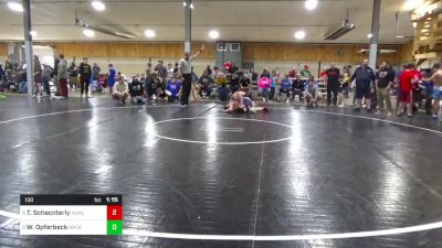 130 lbs Semifinal - Thomas Schecnterly, Hunlock Creek vs Wyatt Opferbeck, Arcade