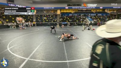 120 lbs Champ. Round 1 - Braden Barr, Waukee Northwest vs Charlie Strezo, New Lenox (Lincoln-Way West)