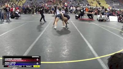 124 lbs Semis & 3rd Wb (16 Team) - Jasmine Howard, Southern Oregon University vs Maya Davis, Grand View