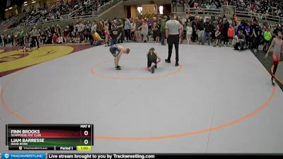 84 lbs Champ. Round 2 - Finn Brooks, Scappoose Mat Club vs Liam Barresse, Hood River