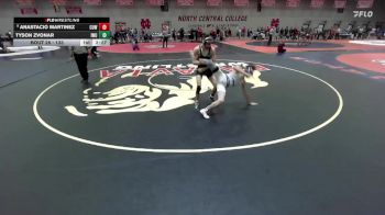 133 lbs Champ. Round 1 - Anastacio Martinez, Concordia Wisconsin vs Tyson Zvonar, Illinois Wesleyan