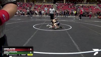 67 lbs Cons. Semi - Jaxon Jacobs, Hays Wrestling Club vs Owen Spexarth, Brawlers