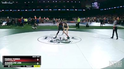 Girls-100 lbs Cons. Round 2 - Evangeline Lisik, Heritage HS vs Mariah Torres, Lincoln Park HS