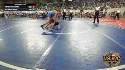 100 lbs Round Of 16 - Adyson Wagner, Choctaw Ironman Youth Wrestling vs Julianna Poff, Harrah Little League Wrestling