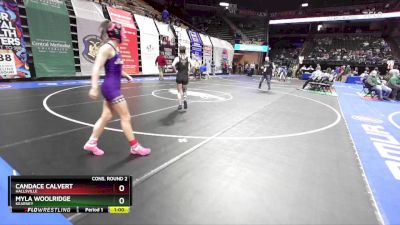 105 Class 1 lbs Cons. Round 2 - Candace Calvert, Hallsville vs Myla Woolridge, Kearney