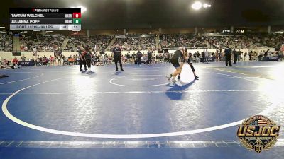 96 lbs Rr Rnd 2 - Taytum Welchel, Harrah Little League Wrestling vs Julianna Poff, Harrah Little League Wrestling