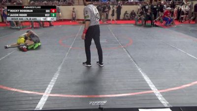 75_B lbs Consi Rd 1 32 #2 - Rocky Roseman, Shikellamy vs Jaxon Rider, West Allegheny