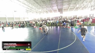 108 lbs Quarterfinal - Brenner Clyde, Hurricane vs Cyrus Stafford, Champions Wrestling Club