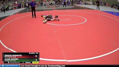 85 lbs Champ. Round 1 - Ryder Barnes, Cowboy Mat Club vs Jenson Warnicke, Bulldog Mat Club